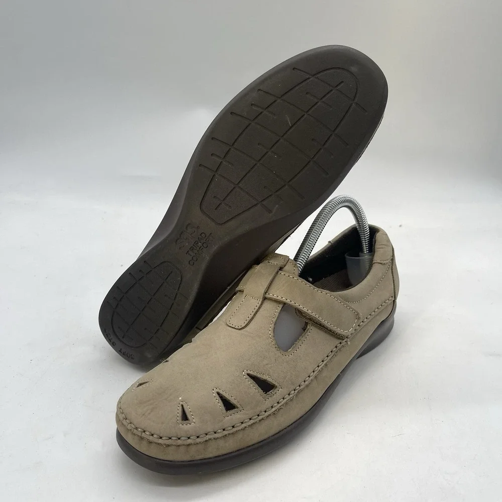 SAS Tripad Comfort Sandals Womens 11 M Beige 2 Strap Very Condition Closed Toe